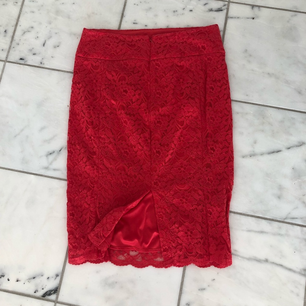 Red Lace Express Skirt - Picture 2 of 3